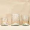 Nkuku New Arrivals Malana Recycled Glass Candle Holder - Clear