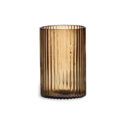 Nkuku Malana Recycled Glass Candle Holder - Smoke Brown New Arrivals
