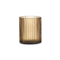 Nkuku Malana Recycled Glass Candle Holder - Smoke Brown New Arrivals