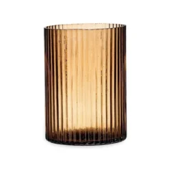Nkuku Malana Recycled Glass Candle Holder - Smoke Brown New Arrivals