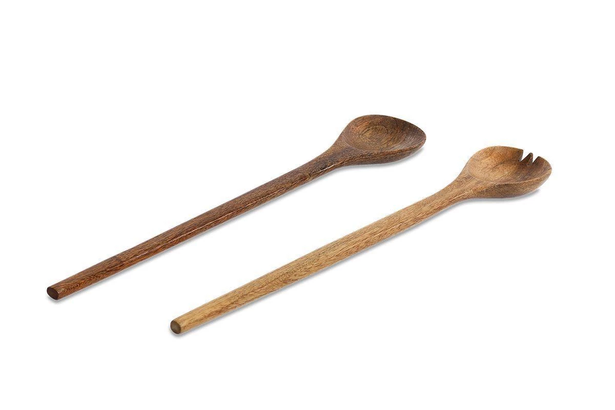 Nkuku Cutlery Salad Servers - Mango Wood (Set Of 2) 6 Nkuku Cutlery Salad Servers - Mango Wood (Set Of 2)