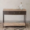 Nkuku Mansu Iron & Mango Wood Console Table Living Room