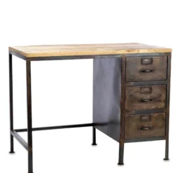 Nkuku Mansu Iron & Mango Wood Desk Home Office