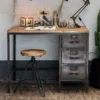 Nkuku Mansu Iron & Mango Wood Desk Home Office