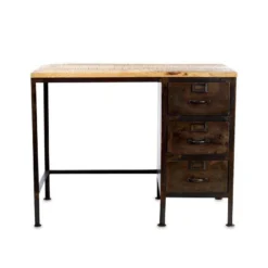 Nkuku Mansu Iron & Mango Wood Desk Home Office