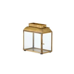 Nkuku Maro Brass Lantern - Wide Home Accessories