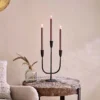 Nkuku Mbata Brass Candelabra - Antique Black 2 Nkuku Mbata Brass Candelabra - Antique Black