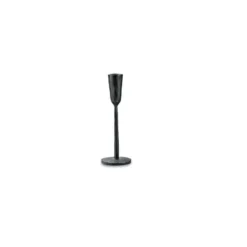 Nkuku Mbata Brass Candlestick - Antique Black