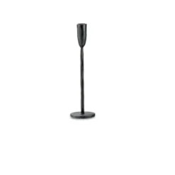 Nkuku Mbata Brass Candlestick - Antique Black