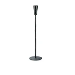 Nkuku Mbata Brass Candlestick - Antique Black