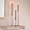 Nkuku Mbata Brass Candlestick - Antique Brass
