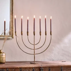 Nkuku Home Accessories Mbata Giant Brass Candelabra - Antique Brass