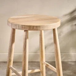 Nkuku New Arrivals Mengwi Round Bar Stool