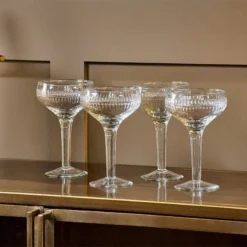 Nkuku Tableware Mila Champagne Glass - Clear (Set Of 4)