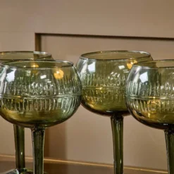 Nkuku Tableware Mila Gin Glass - Dark Emerald (Set Of 2)