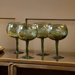 Nkuku Tableware Mila Gin Glass - Dark Emerald (Set Of 2)