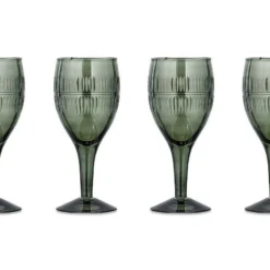 Nkuku Tableware Mila Wine Glass - Dark Emerald (Set Of 4)