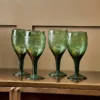 Nkuku Tableware Mila Wine Glass - Dark Emerald (Set Of 4)
