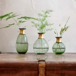 Nkuku Miza Mini Glass Vase - Green