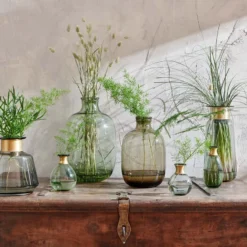 Nkuku Miza Mini Glass Vase - Green