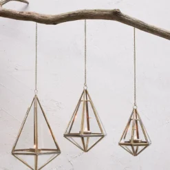 Nkuku Home Accessories Mokomo Hanging Lantern - Brass