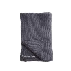 Nkuku Home Accessories Moss Stitch Cotton Throw - Charcoal