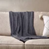 Nkuku Home Accessories Moss Stitch Cotton Throw - Charcoal