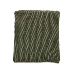 Nkuku Moss Stitch Cotton Throw - Forest Green