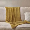 Nkuku Moss Stitch Cotton Throw - Mustard Home Accessories