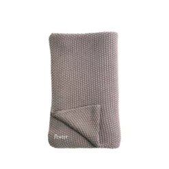 Nkuku Moss Stitch Cotton Throw - Pewter