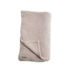 Nkuku Moss Stitch Cotton Throw - Stone Home Accessories