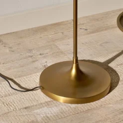Nkuku New Arrivals Mulia Glass Floor Lamp - Antique Brass
