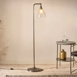 Nkuku New Arrivals Muturi Glass Floor Lamp - Aged Bronze