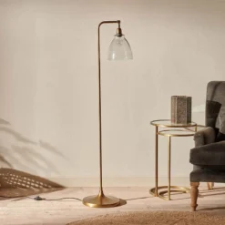 Nkuku Muturi Glass Floor Lamp - Antique Brass New Arrivals