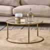 Nkuku Nakuru Iron & Glass Coffee Table - Brass Living Room