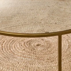 Nkuku Nakuru Iron & Glass Coffee Table - Brass Living Room