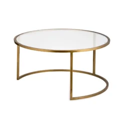 Nkuku Nakuru Iron & Glass Coffee Table - Brass Living Room