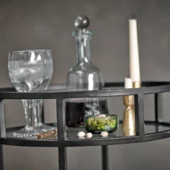 Nkuku Living Room Nakuru Iron & Glass Drinks Table