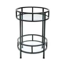 Nkuku Living Room Nakuru Iron & Glass Drinks Table