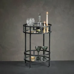 Nkuku Living Room Nakuru Iron & Glass Drinks Table