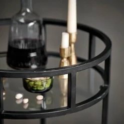 Nkuku Living Room Nakuru Iron & Glass Drinks Table