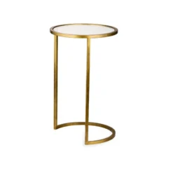 Nkuku Nakuru Iron & Glass Side Table Set - Brass