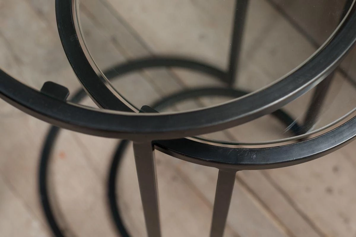 Nkuku Nakuru Iron & Glass Side Table Set (Set Of 2) Living Room 4 Nkuku Nakuru Iron & Glass Side Table Set (Set Of 2) Living Room