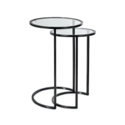 Nkuku Nakuru Iron & Glass Side Table Set (Set Of 2) Living Room 7 Nkuku Nakuru Iron & Glass Side Table Set (Set Of 2) Living Room