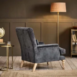 Nkuku Nalla Velvet Armchair - Moss Living Room