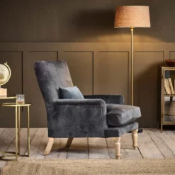 Nkuku Nalla Velvet Armchair - Moss Living Room