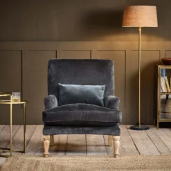 Nkuku Nalla Velvet Armchair - Moss Living Room