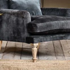 Nkuku Nalla Velvet Armchair - Moss Living Room