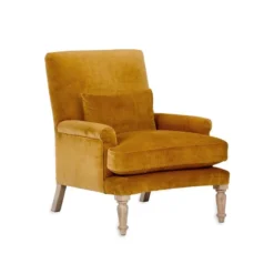 Nkuku Nalla Velvet Armchair - Ochre