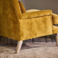 Nkuku Nalla Velvet Armchair - Ochre